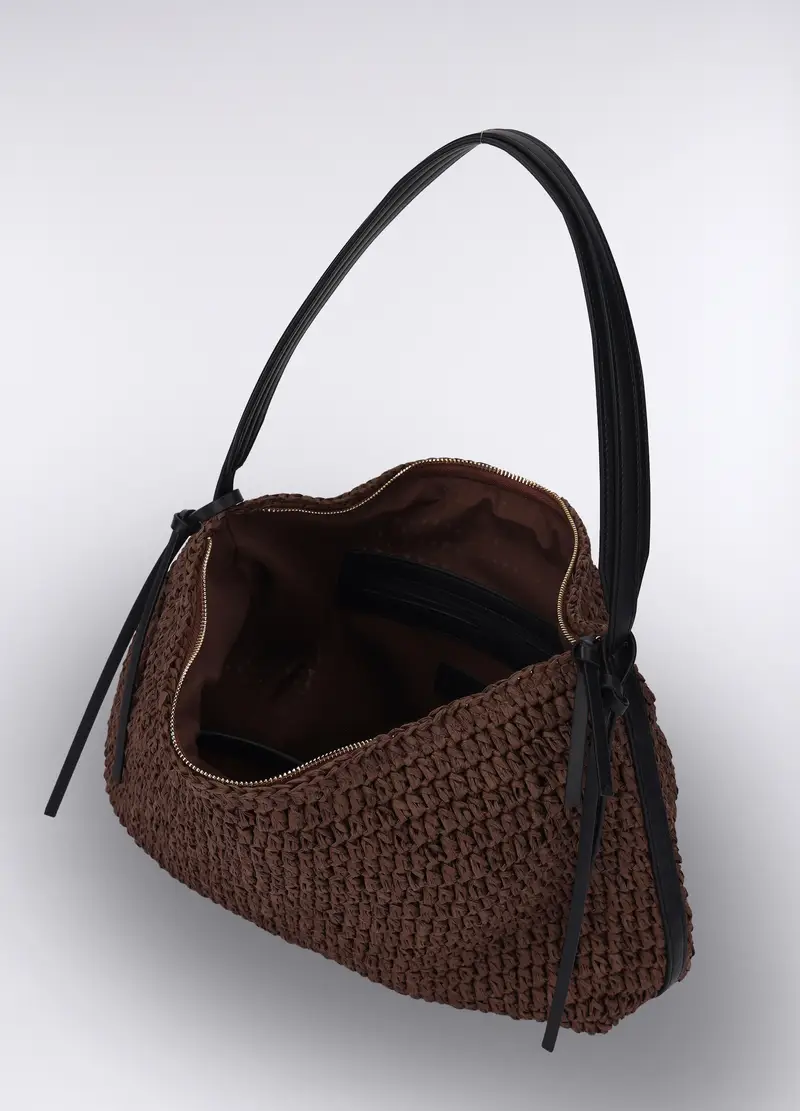 Borsa Crochet Donna, Marrone cioccolato miniatura 2