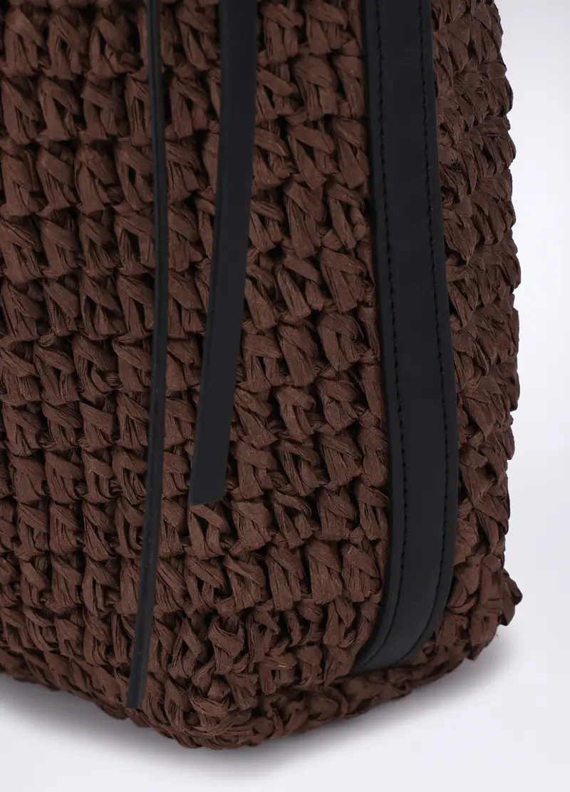 Borsa Crochet Donna, Marrone cioccolato miniatura 3