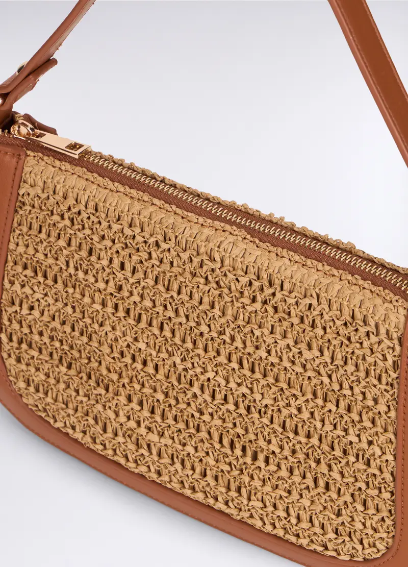 Borsa In Carta Tessile Donna, Marrone cioccolato miniatura 3