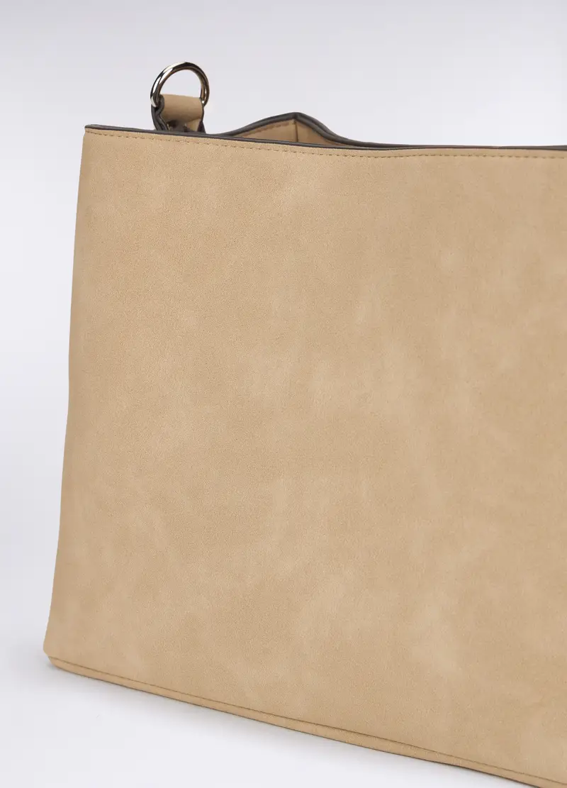 Borsa In Eco Pelle Con Borchie Donna, Beige chiaro miniatura 2