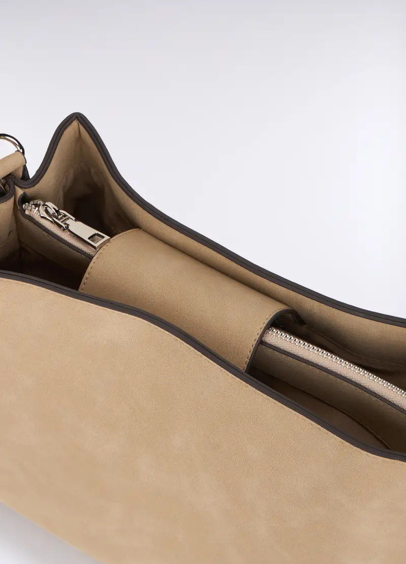 Borsa In Eco Pelle Con Borchie Donna, Beige chiaro miniatura 3