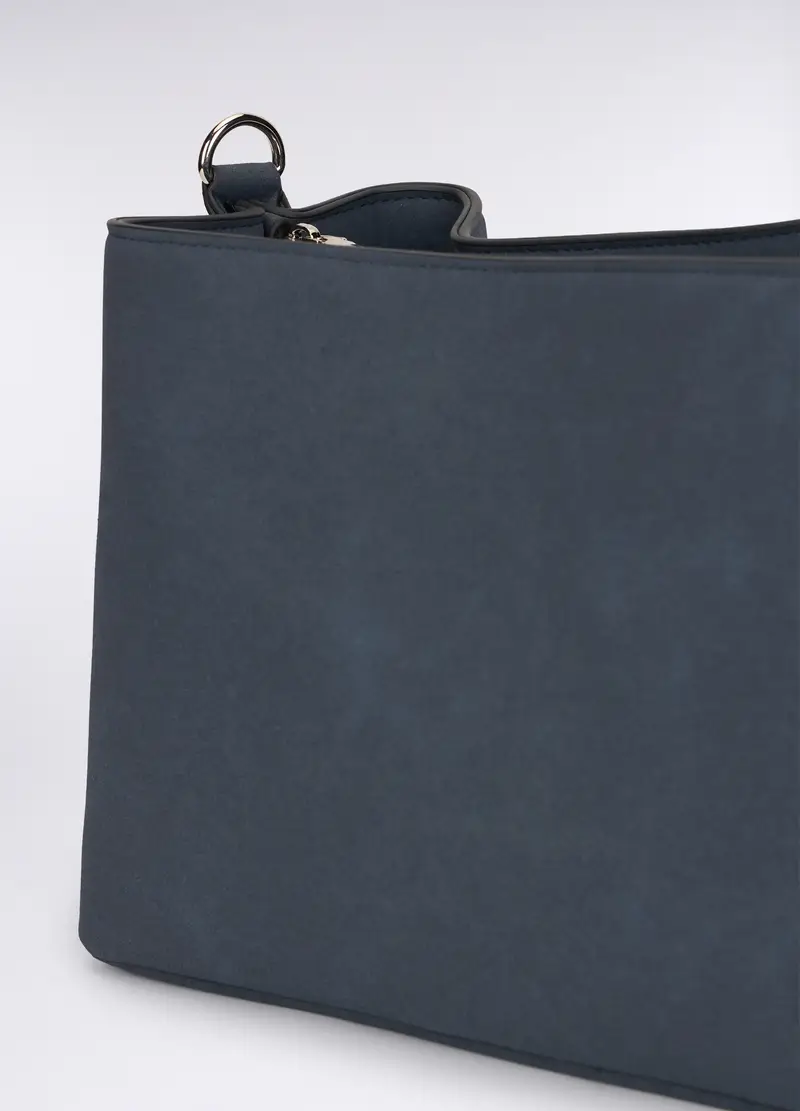 Borsa In Eco Pelle Con Borchie Donna, Blu/Naturale miniatura 2