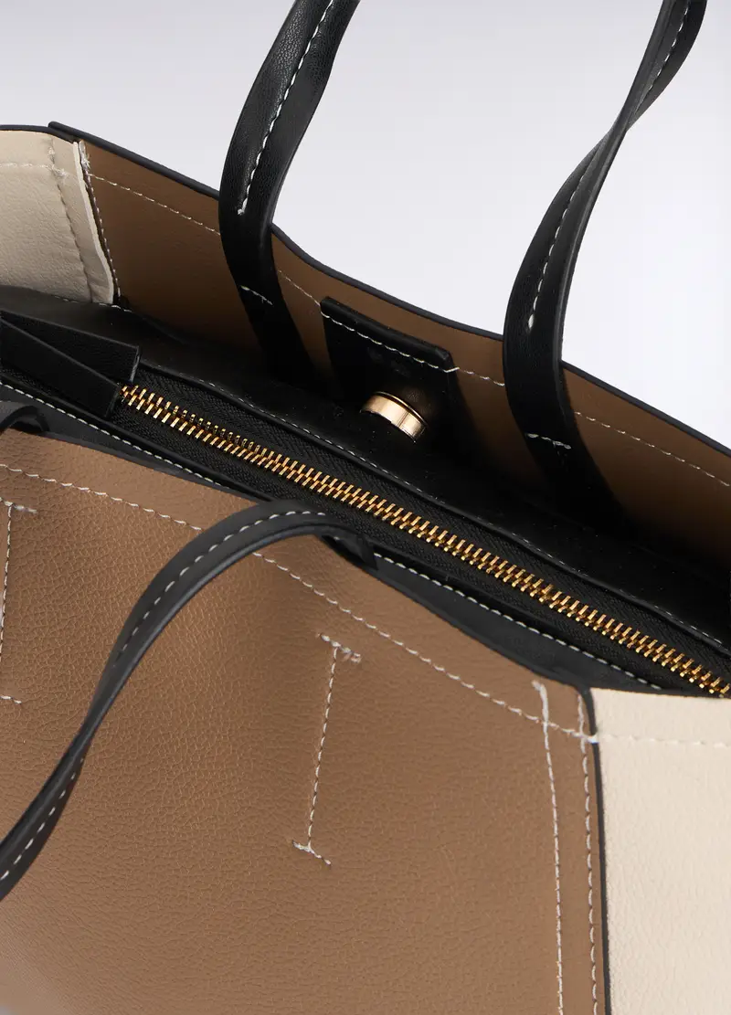 Borsa In Eco Pelle Donna, Marrone cioccolato miniatura 3