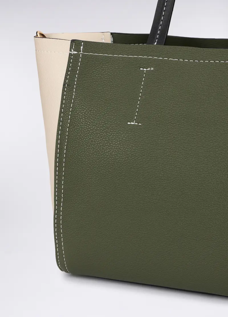 Borsa In Eco Pelle Donna, Verde oliva miniatura 2