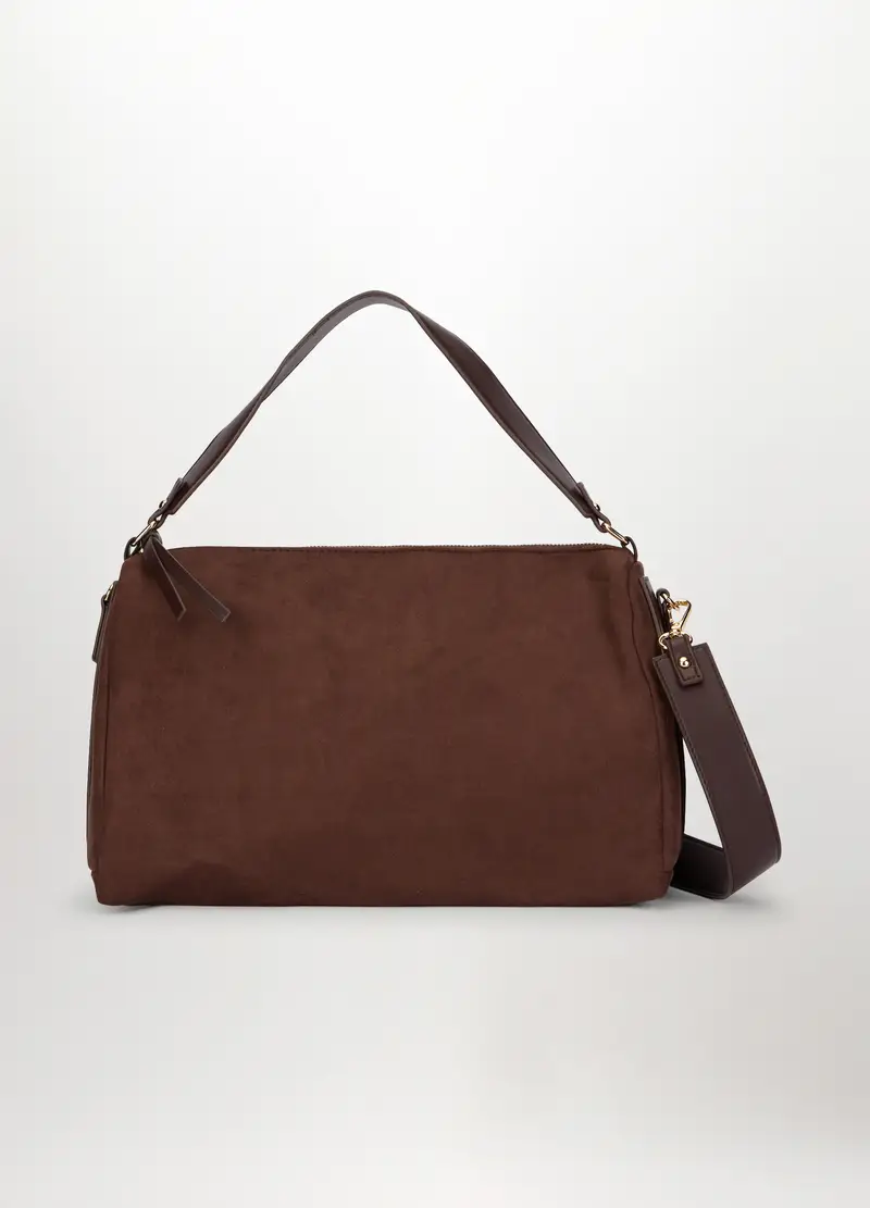 Borsa Scamosciata Donna, Marrone scuro