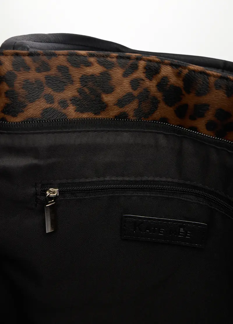 Borsa Shopper Donna, Nero stampa 1 miniatura 3