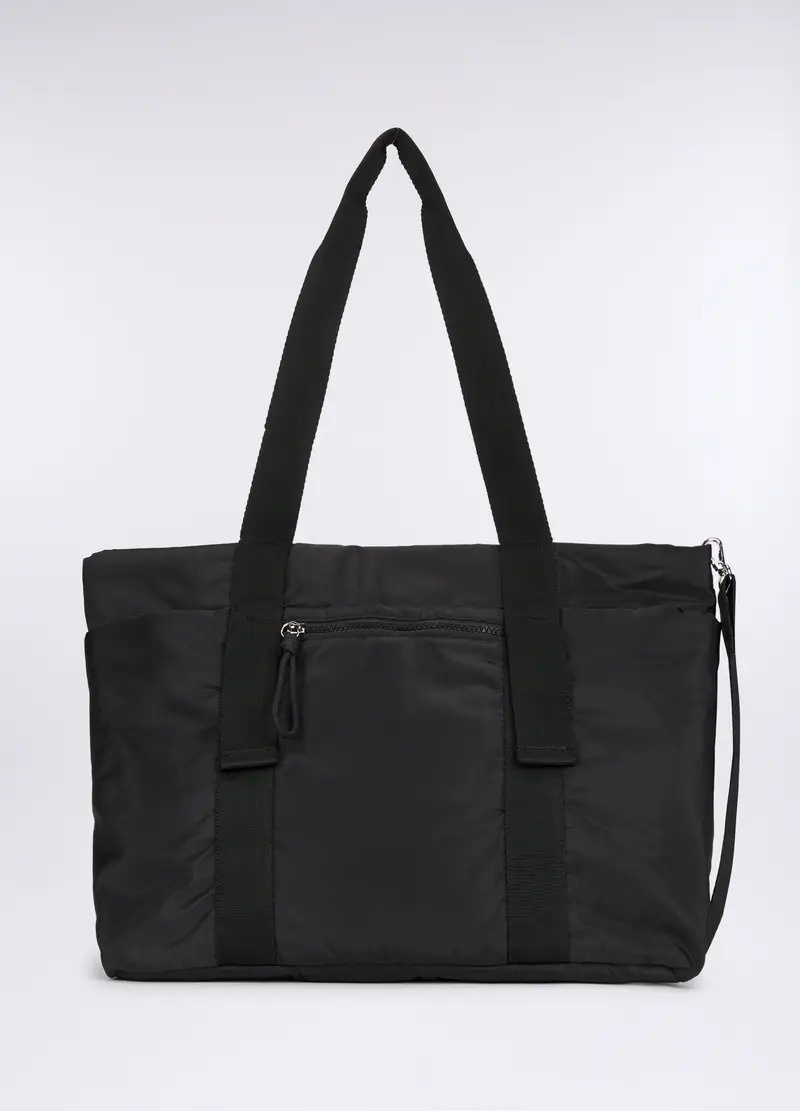 Borsa Shopper In Tessuto Donna, Nero