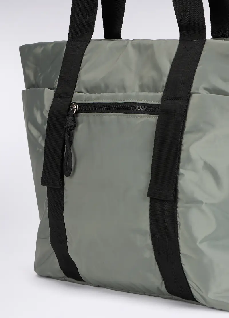 Borsa Shopper In Tessuto Donna, Verde chiaro miniatura 2