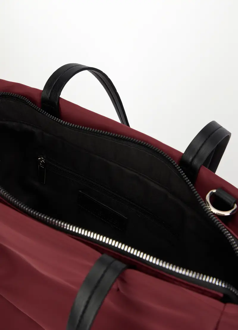 Borsa Tracolla In Tessuto Donna, Rosso burgundy miniatura 3