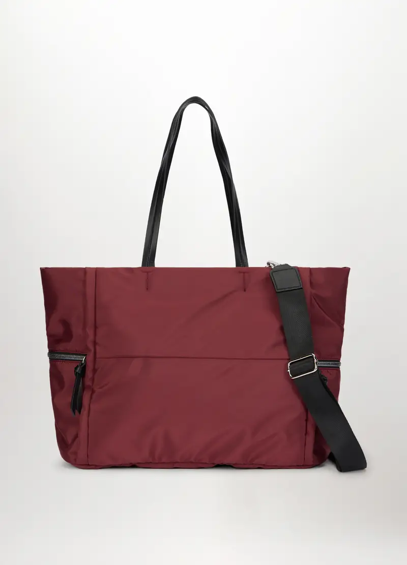Borsa Tracolla In Tessuto Donna, Rosso burgundy