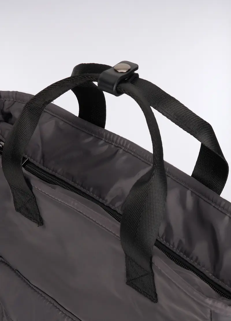 Borsa-zaino In Tessuto Donna, Grigio scuro miniatura 3