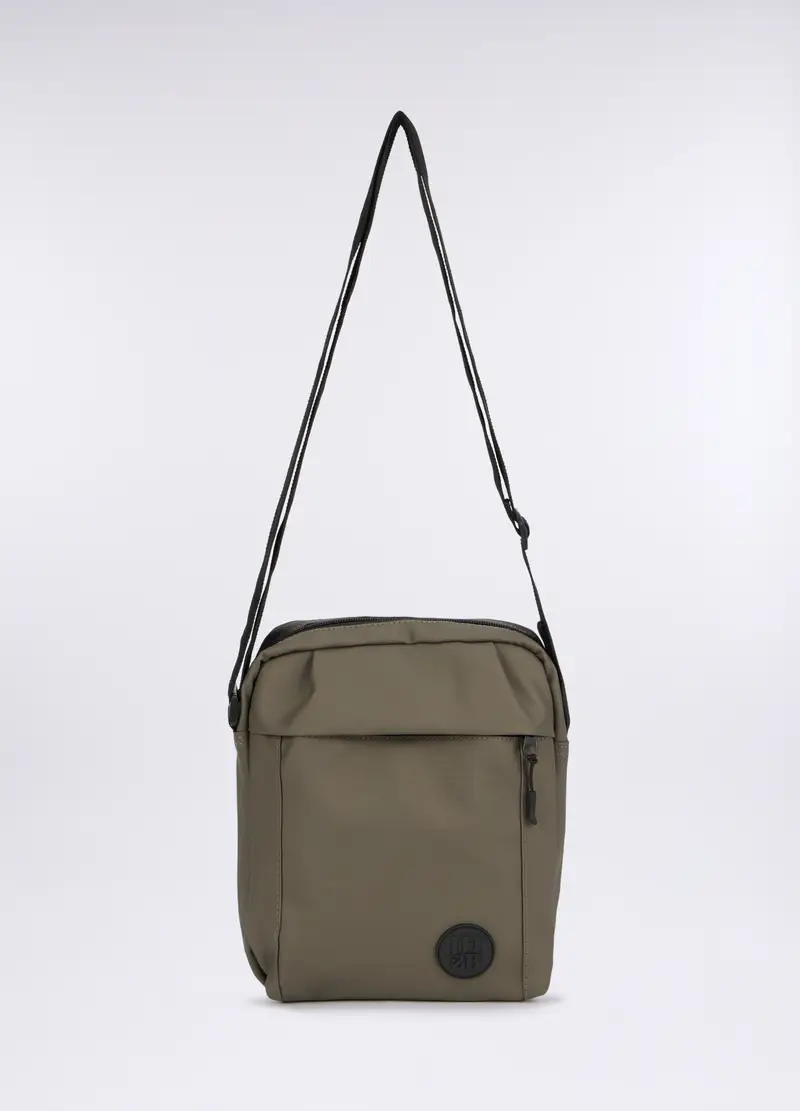 Borsello A Tracolla Con Zip Uomo, Marrone fango