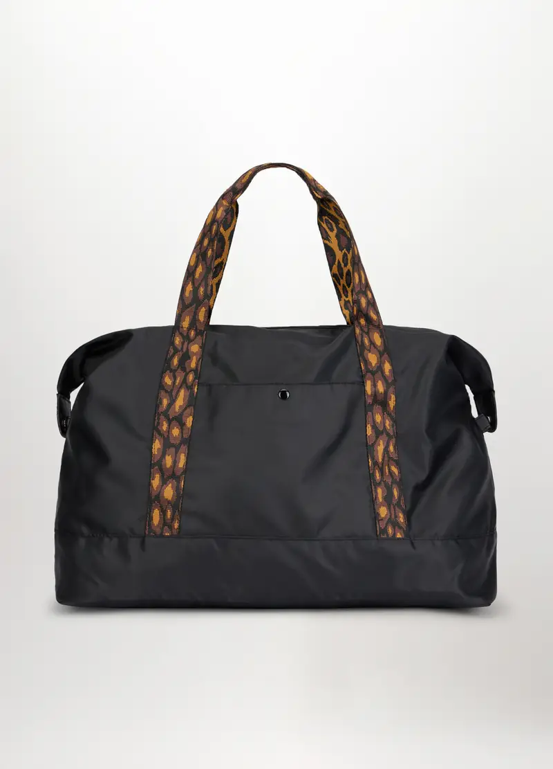 Borsone Animalier Donna, Nero stampa 2