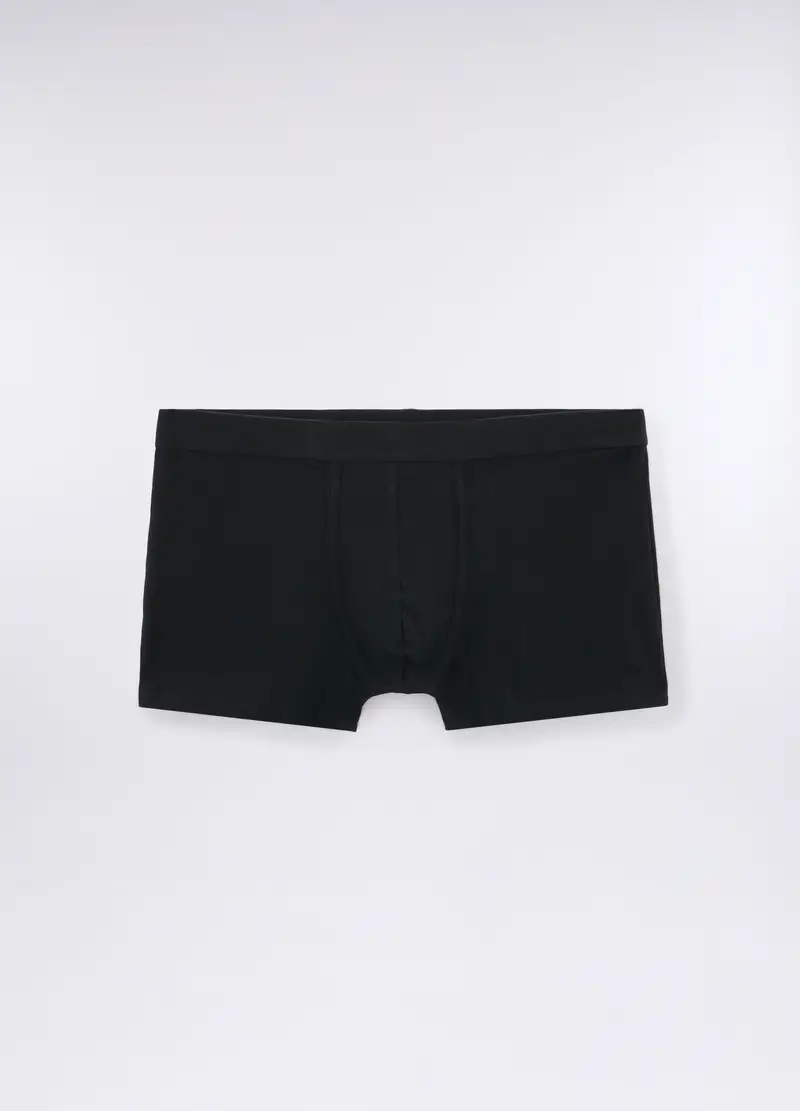 Boxer In Cotone Stretch Uomo, Nero