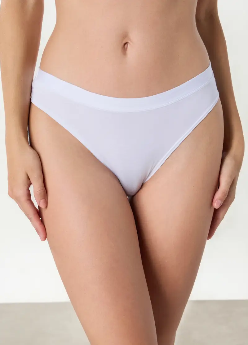 Upim, Brasiliana In Bamboo Misto Viscosa, Donna, Bianco, Taglia: S miniatura 2