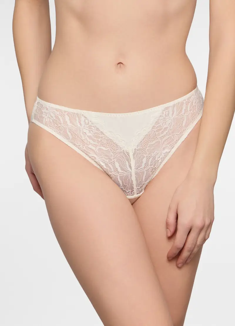 Brasiliana In Pizzo Donna, Bianco avorio miniatura 3