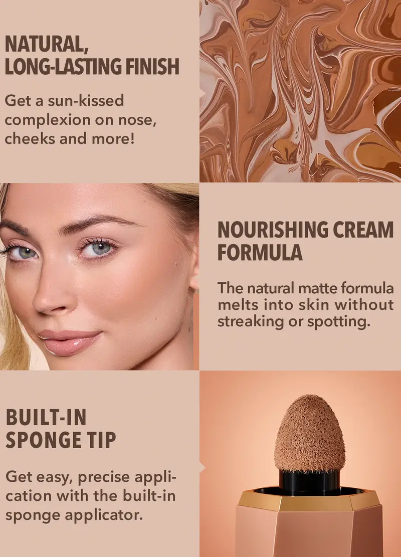 Bronzer Liquido Con Finish Opaco Sun Beam - Terracotta, Unisex, Rosso bordeaux miniatura 3