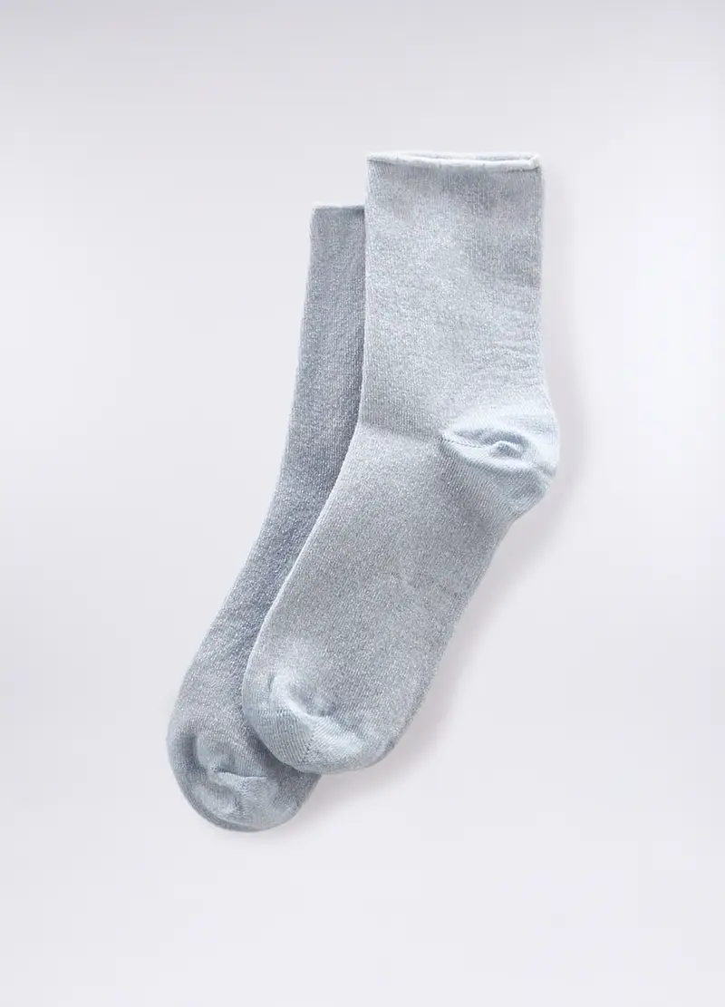 Calze Corte Mista Lyocell Stretch Donna, Azzurro chiaro