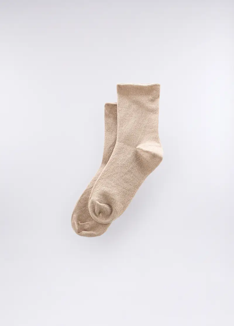 Calze Corte Mista Lyocell Stretch Donna, Beige chiaro