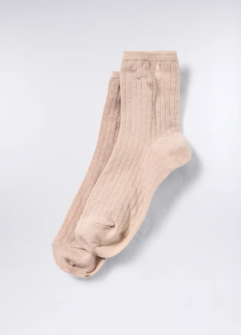 Calze Corte Stretch Donna, Beige chiaro