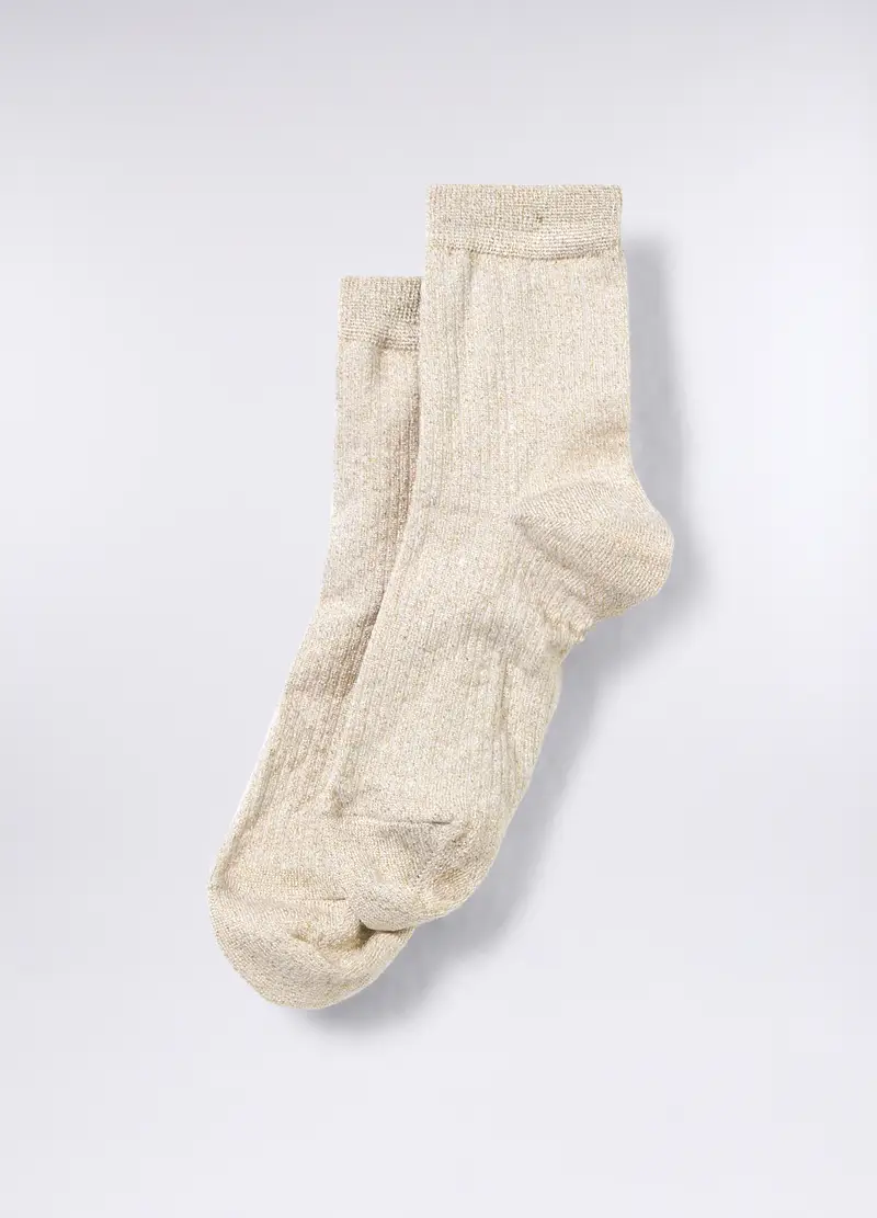 Calze In Misto Viscosa Di Bamboo Donna, Bianco avorio