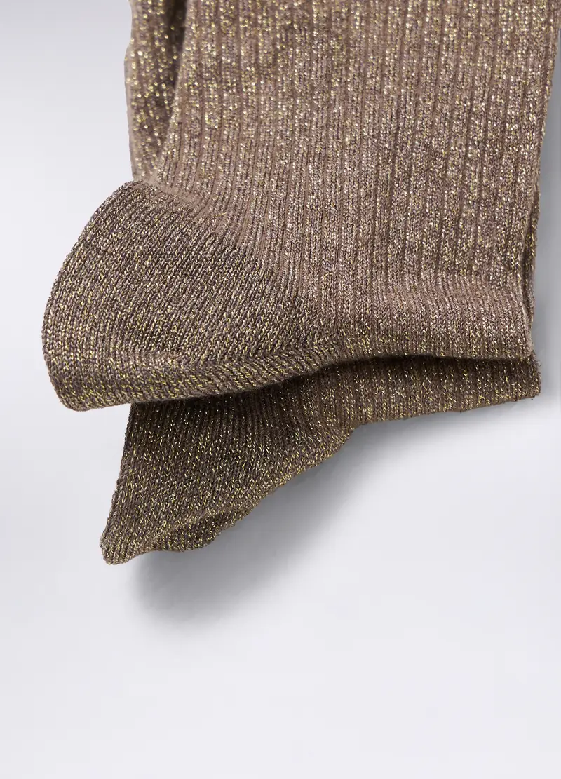 Calze In Misto Viscosa Di Bamboo Donna, Marrone miniatura 2