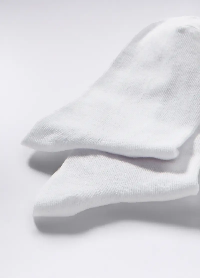 Calzini Alla Caviglia In Cotone Stretch Uomo, Unisex, Bianco ottico miniatura 2