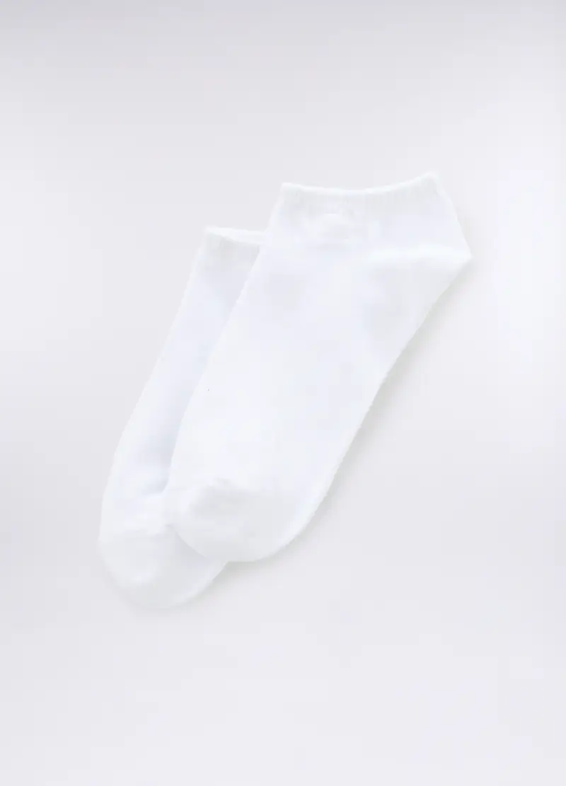 Calzini Alla Caviglia In Cotone Stretch Uomo, Unisex, Bianco ottico