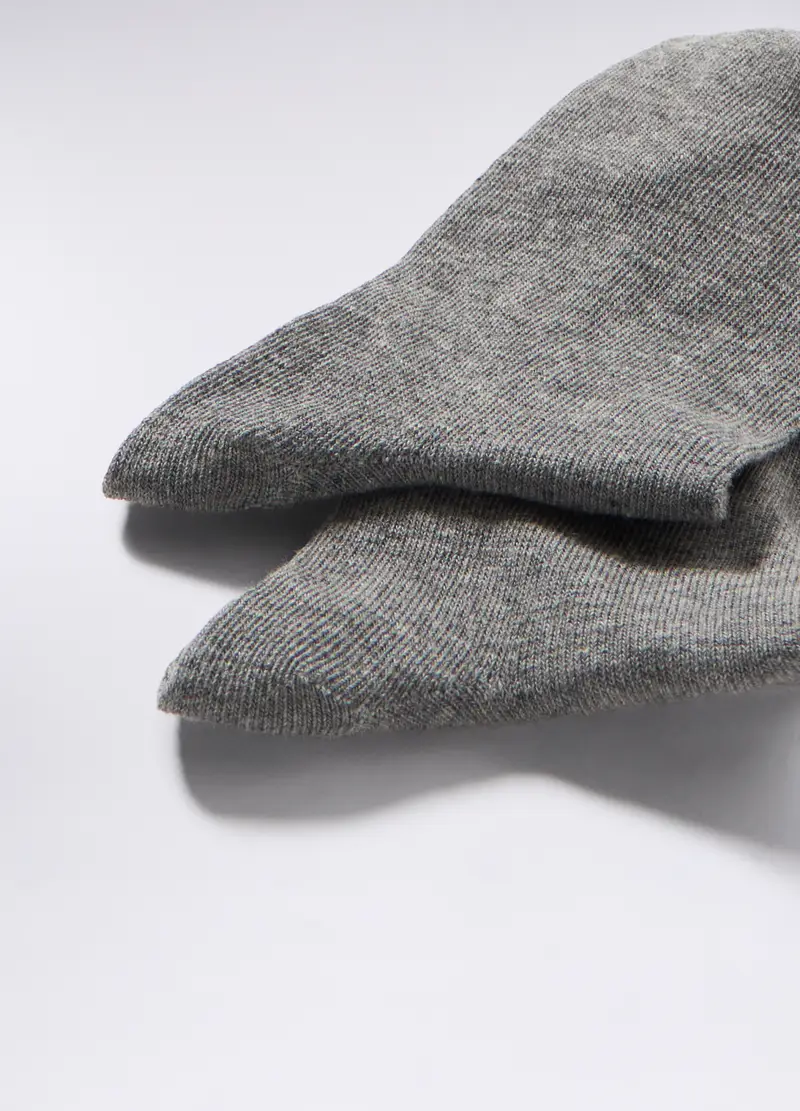 Calzini Alla Caviglia In Cotone Stretch Uomo, Unisex, Grigio chiaro melange miniatura 2