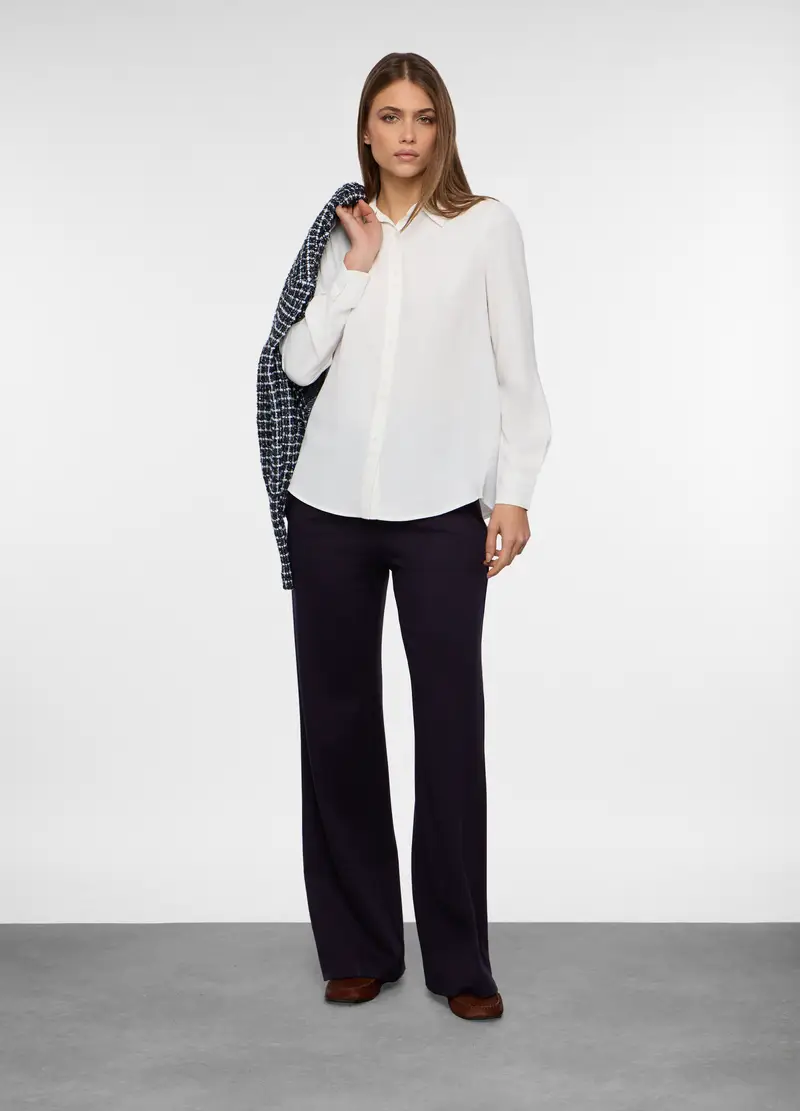 Camicia A Maniche Lunghe Donna, Bianco panna