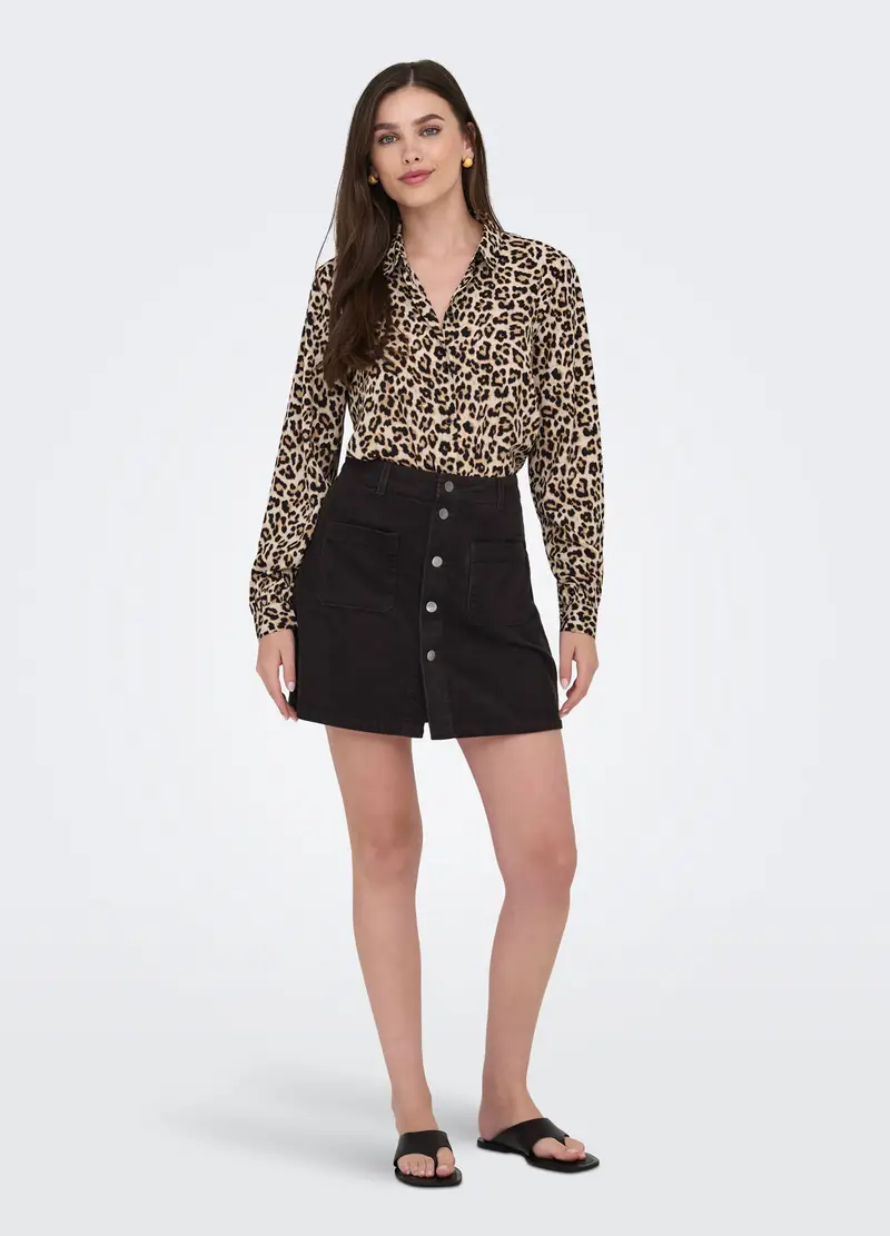 Camicia A Maniche Lunghe Donna, Unisex, Beige miniatura 3