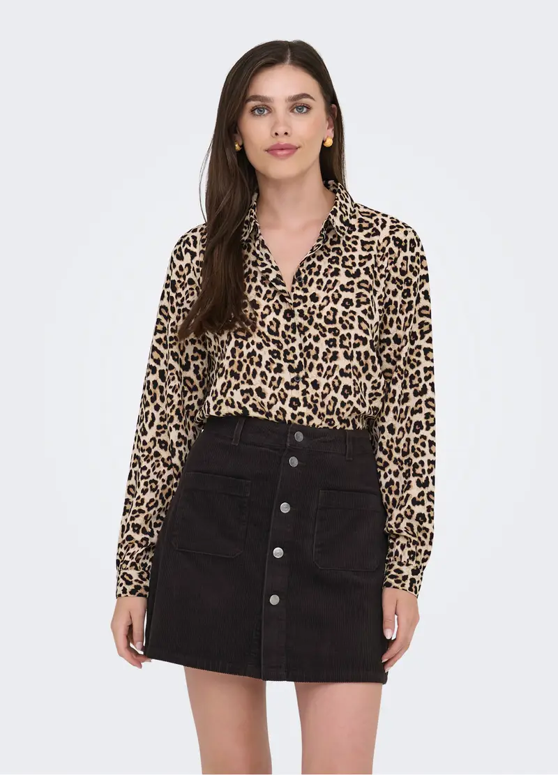 Camicia A Maniche Lunghe Donna, Unisex, Beige