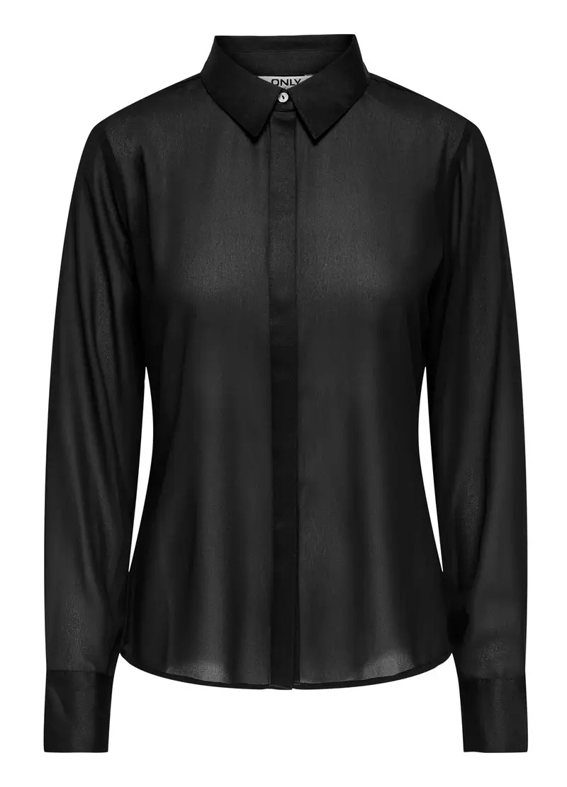 Camicia A Maniche Lunghe Donna, Unisex, Nero