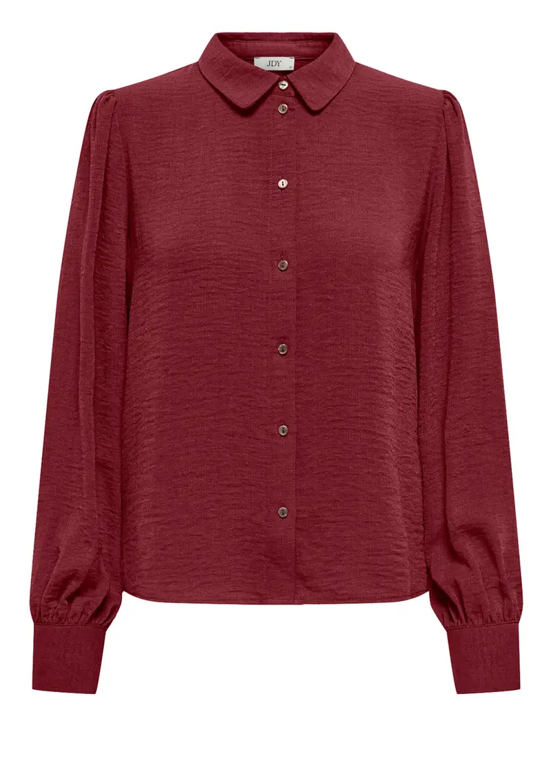 Camicia A Maniche Lunghe Donna, Unisex, Rosso mattone