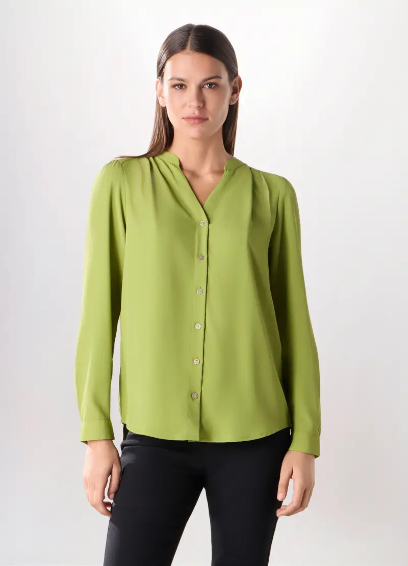 Camicia A Maniche Lunghe Donna, Verde lime