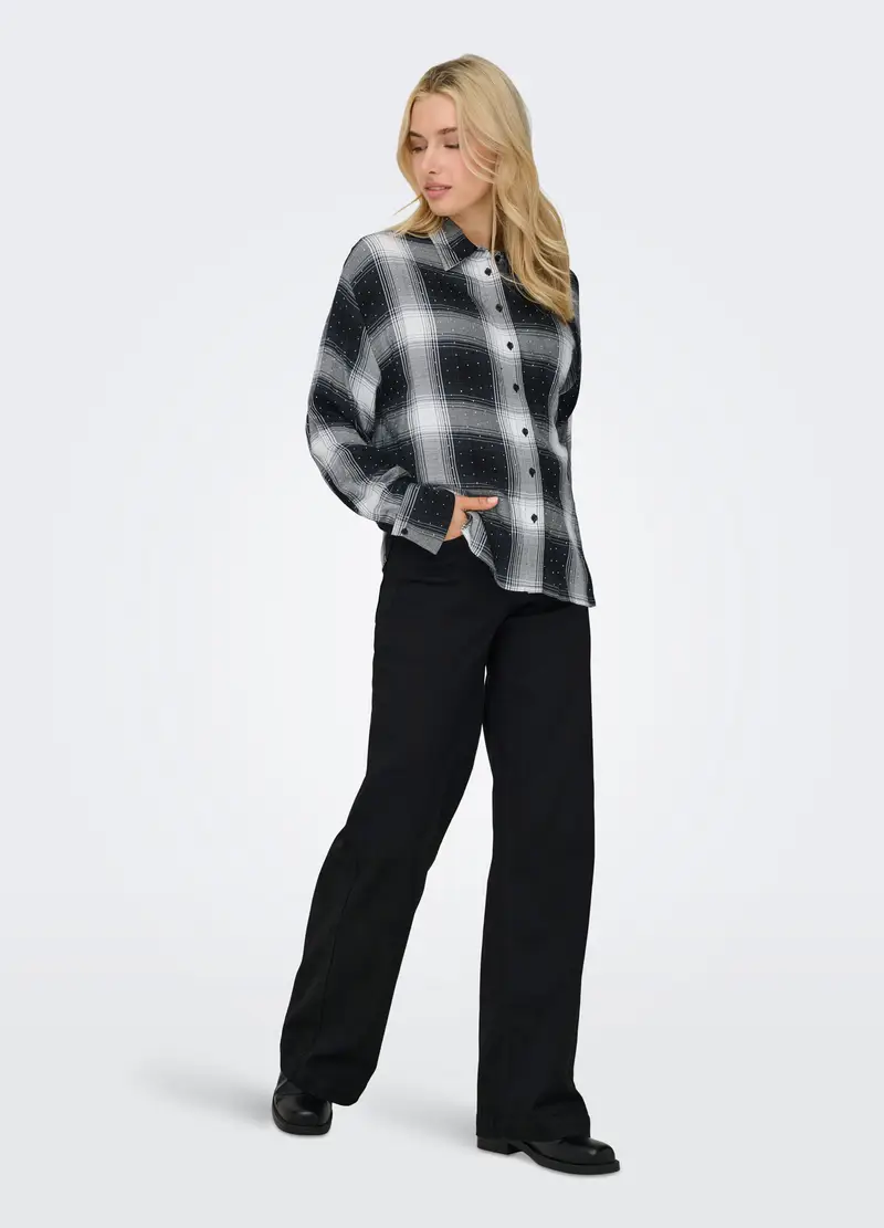 Camicia A Quadri Donna, Unisex, Nero miniatura 3