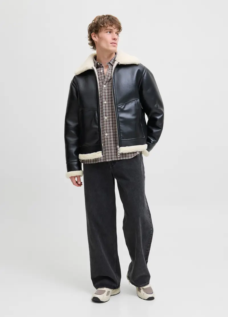 Camicia A Quadri In Cotone Uomo, Unisex, Rosso bordeaux miniatura 3