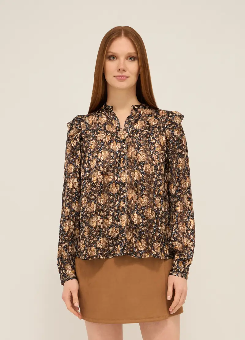 Upim, Camicia Con Colletto Alla Coreana Donna, Marrone chiaro, Taglia: XS