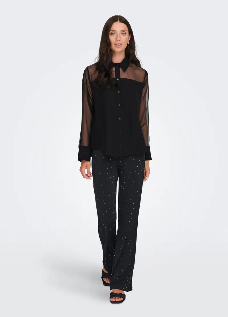 Camicia Con Inserti Donna, Unisex, Nero miniatura 3