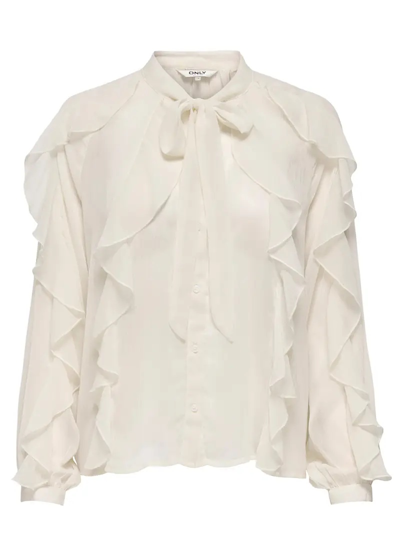 Camicia Con Rouches Donna, Unisex, Bianco