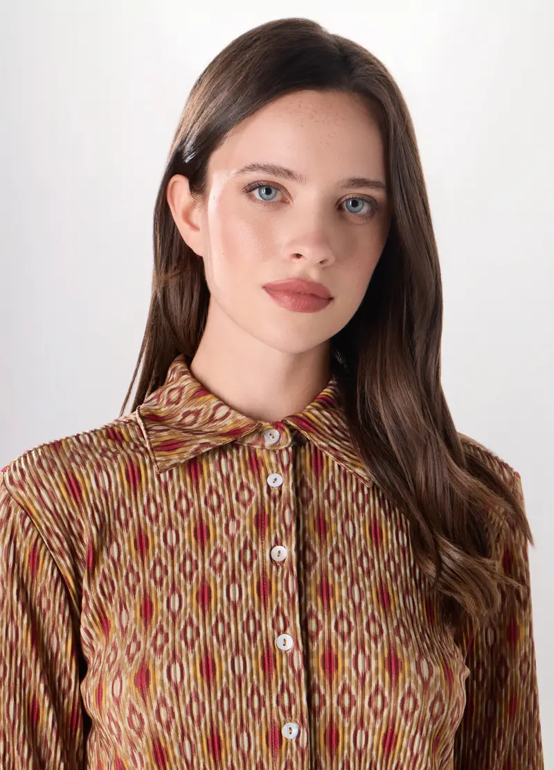 Camicia Con Stampa Donna, Arancione scuro miniatura 3