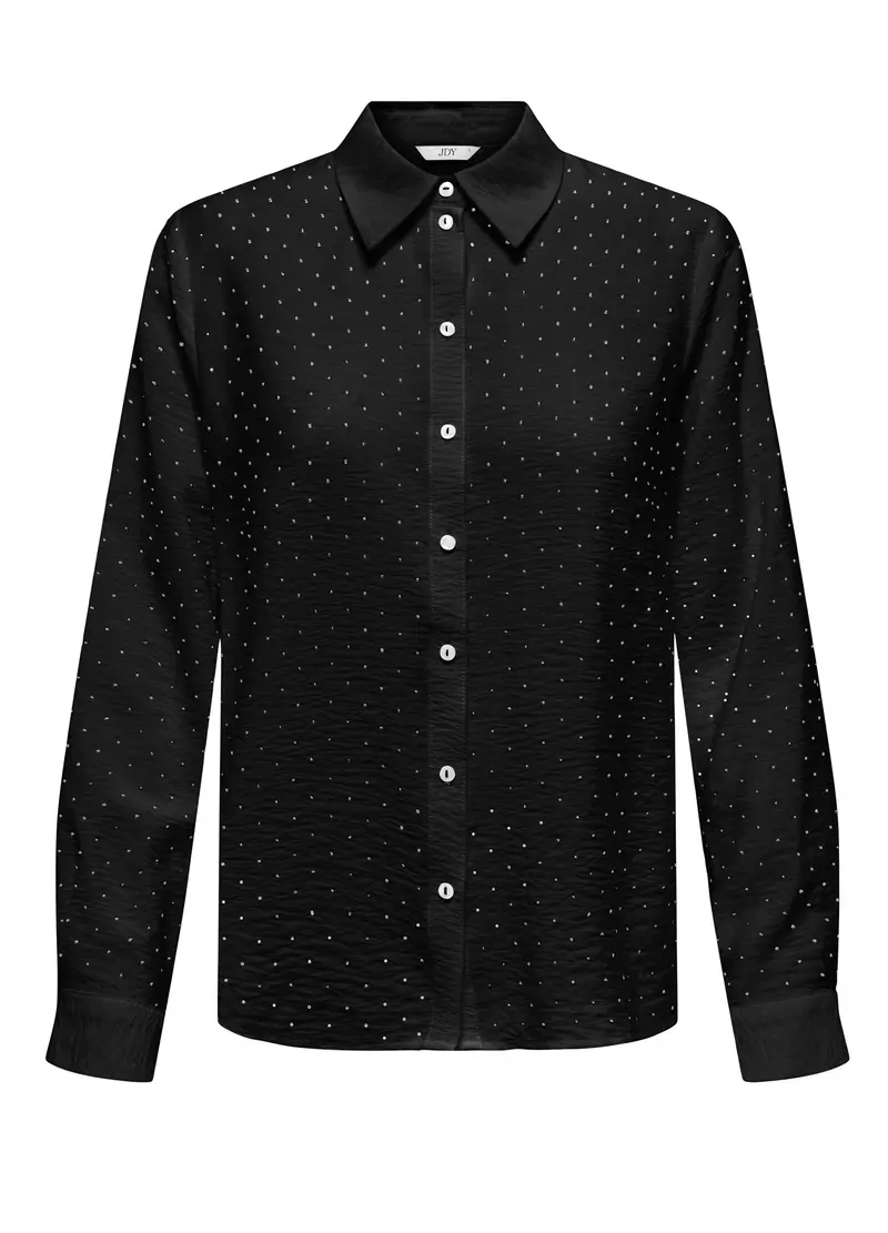 Camicia Con Strass Donna, Unisex, Nero