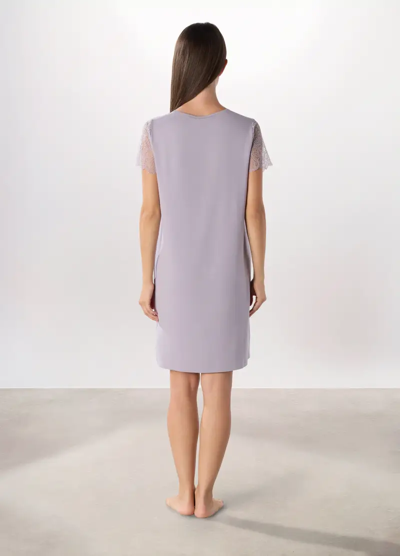 , Camicia Da Notte Con Pizzo Donna, Viola lavanda miniatura 2