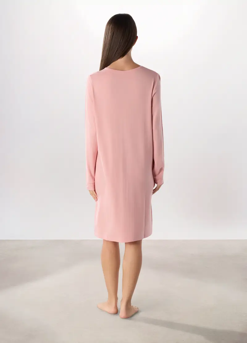 Camicia Da Notte In Jersey Di Modal Stretch Donna, Rosa pastello miniatura 2