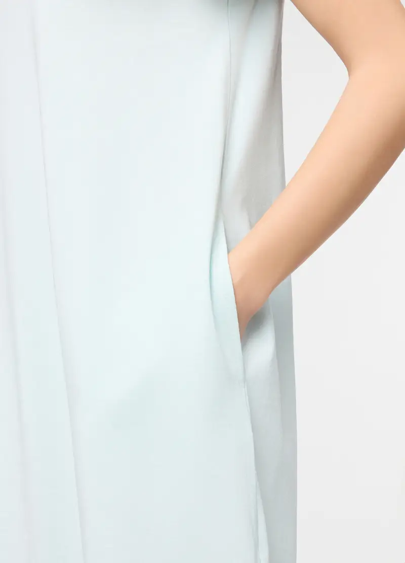 Camicia Da Notte In Jersey Di Puro Cotone Donna, Azzurro acqua miniatura 3