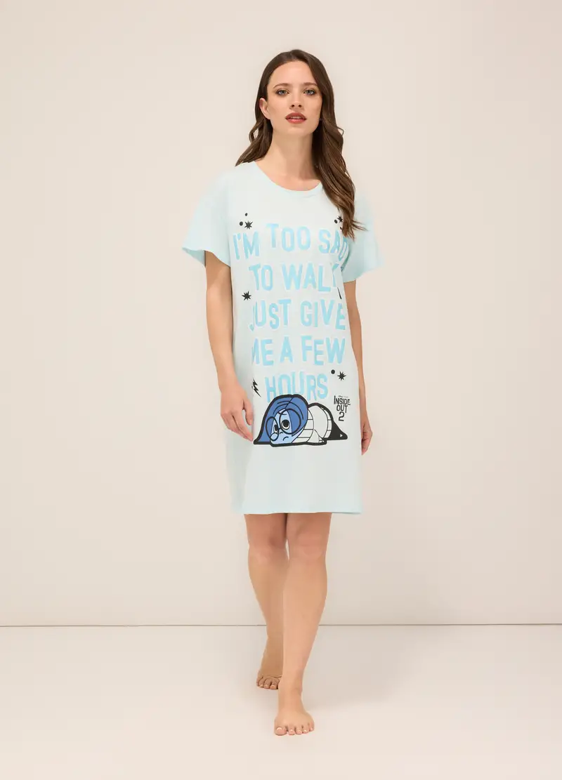 Upim, Camicia Da Notte In Jersey Di Puro Cotone Donna, Azzurro chiaro, Taglia: S