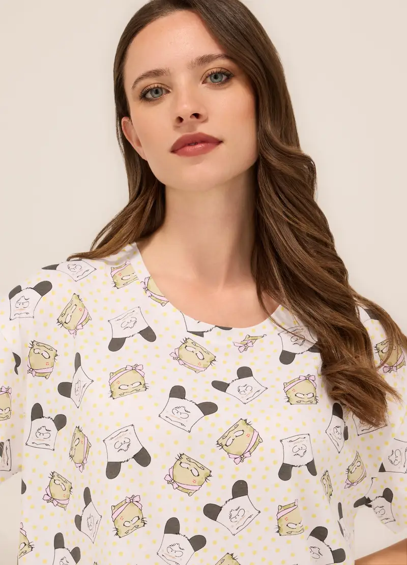 Upim, Camicia Da Notte In Jersey Di Puro Cotone Donna, Bianco, Taglia: S miniatura 2