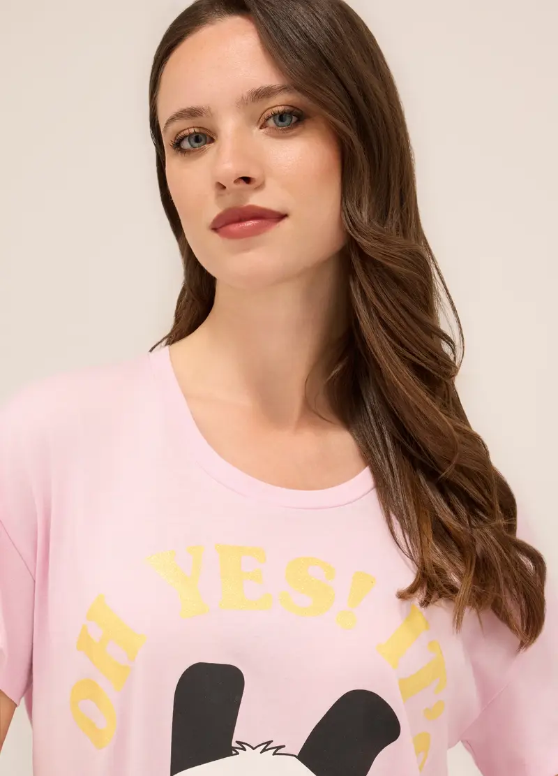 Upim, Camicia Da Notte In Jersey Di Puro Cotone Donna, Rosa chiaro, Taglia: S miniatura 2