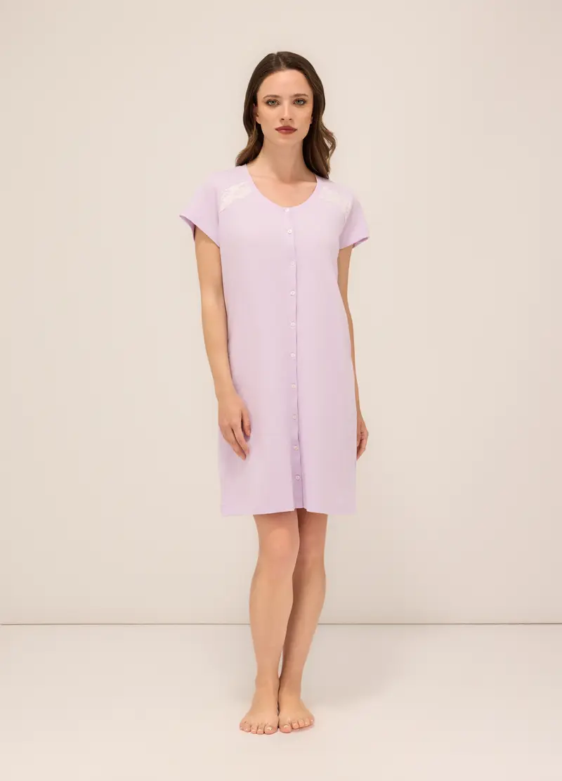 Upim, Camicia Da Notte In Jersey Di Puro Cotone Donna, Rosa chiaro, Taglia: S