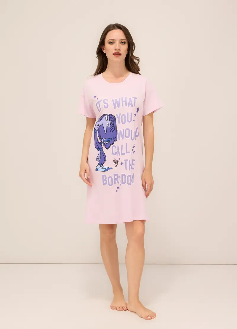 Upim, Camicia Da Notte In Jersey Di Puro Cotone Donna, Rosa pastello, Taglia: S